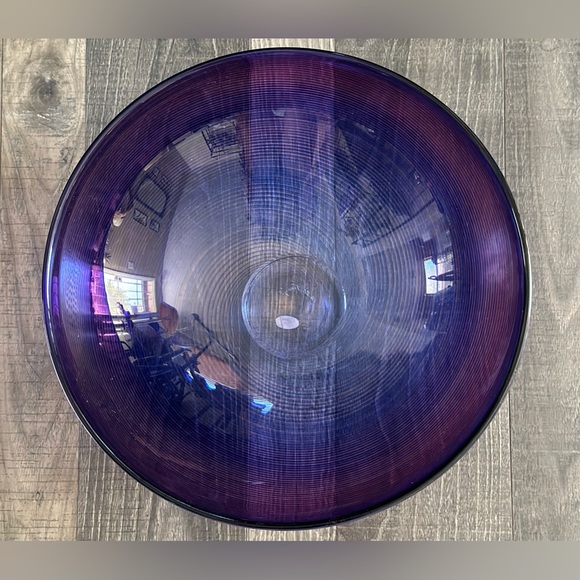 Purple Ombre Handblown Glass Bowl Signed JR. SC Transjo Made in Sweden - Picture 3 of 4